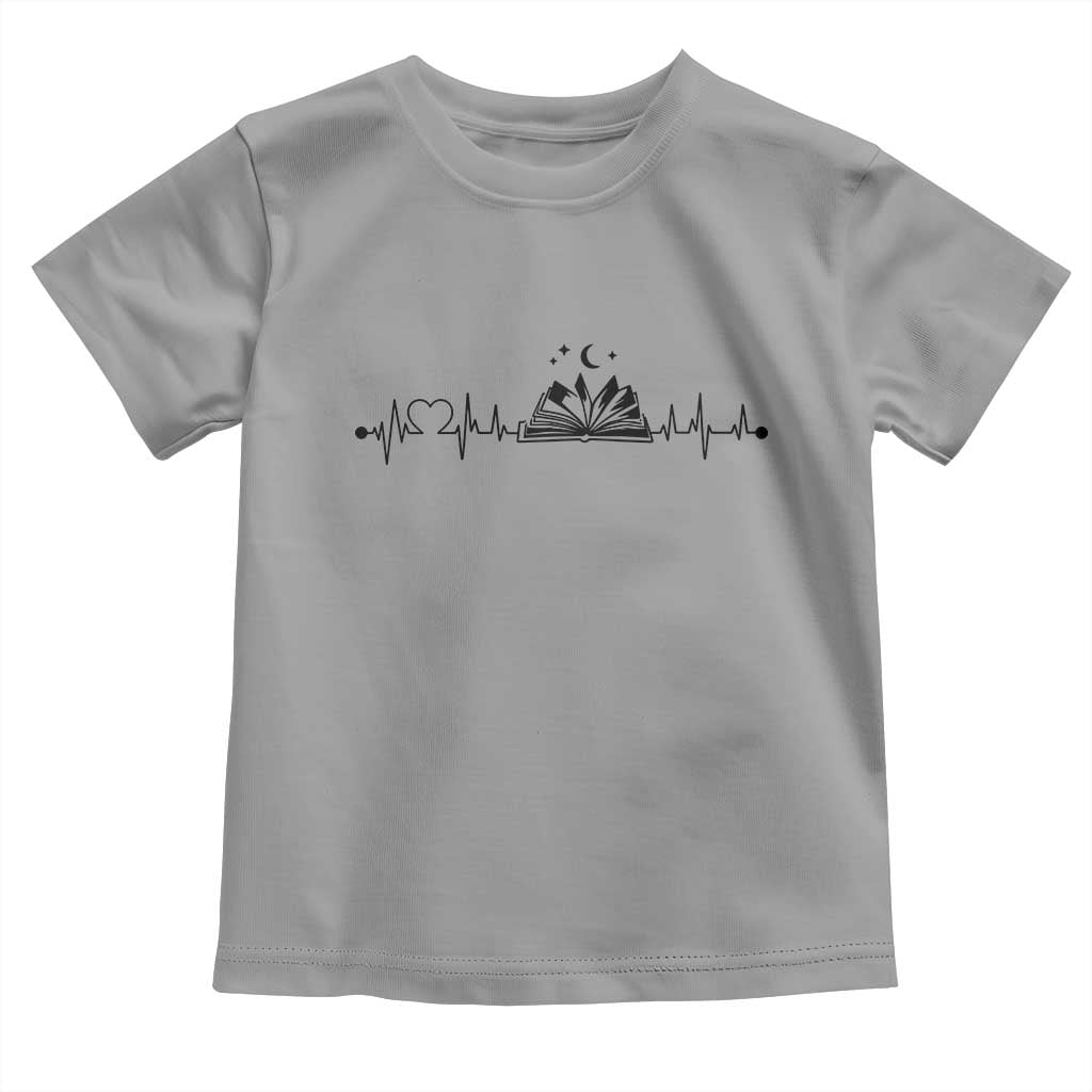 Bookaholic Heartbeat Graphic Toddler T Shirt Vintage Reader Lifeline Gift