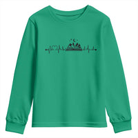Bookaholic Heartbeat Graphic Youth Sweatshirt Vintage Reader Lifeline Gift