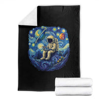 Starry Night Space Bookworm Throw Blanket Funny Astronaut Reader Gift