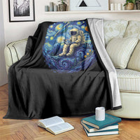 Starry Night Space Bookworm Throw Blanket Funny Astronaut Reader Gift