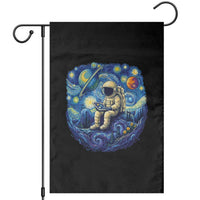 Starry Night Space Bookworm Garden Flag Funny Astronaut Reader Gift