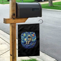 Starry Night Space Bookworm Garden Flag Funny Astronaut Reader Gift