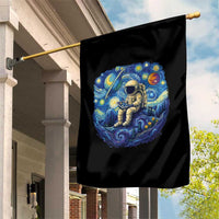Starry Night Space Bookworm Garden Flag Funny Astronaut Reader Gift