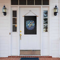 Starry Night Space Bookworm Garden Flag Funny Astronaut Reader Gift