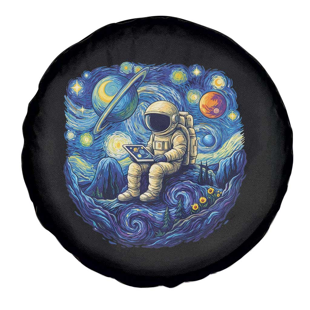 Starry Night Space Bookworm Spare Tire Cover Funny Astronaut Reader Gift