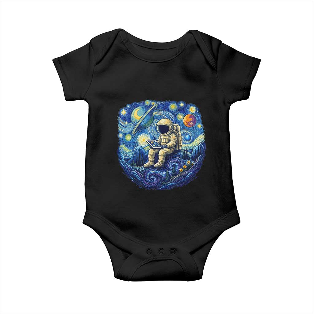 Starry Night Space Bookworm Baby Onesie Funny Astronaut Reader Gift