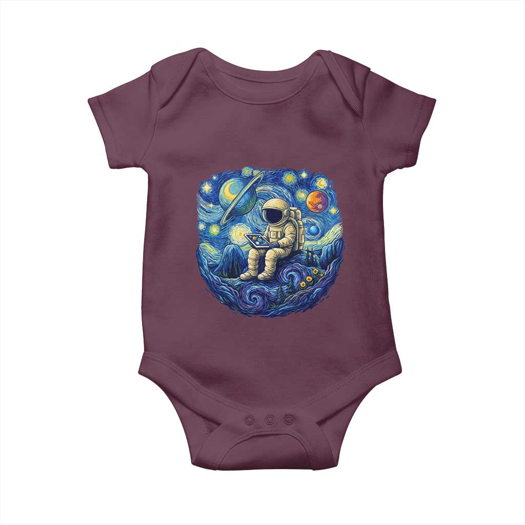 Starry Night Space Bookworm Baby Onesie Funny Astronaut Reader Gift