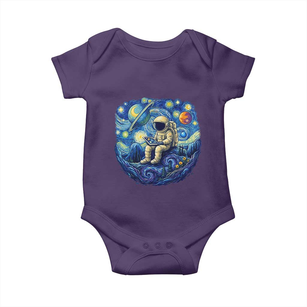 Starry Night Space Bookworm Baby Onesie Funny Astronaut Reader Gift