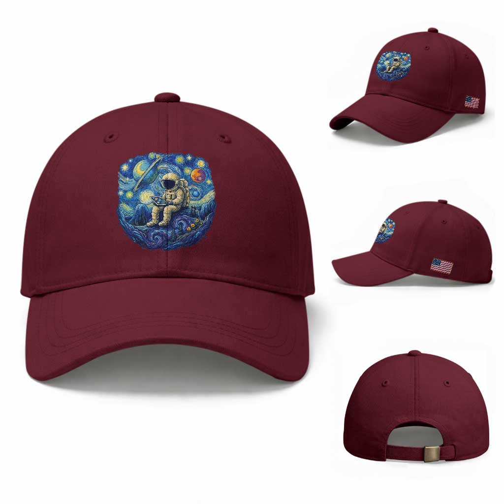 Starry Night Space Bookworm Baseball Cap Funny Astronaut Reader Gift