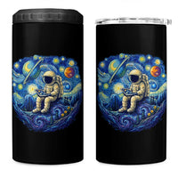 Starry Night Space Bookworm 4 in 1 Can Cooler Tumbler Funny Astronaut Reader Gift