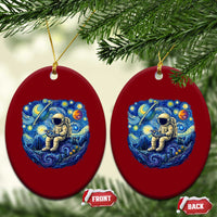 Starry Night Space Bookworm Ceramic Ornament Funny Astronaut Reader Gift
