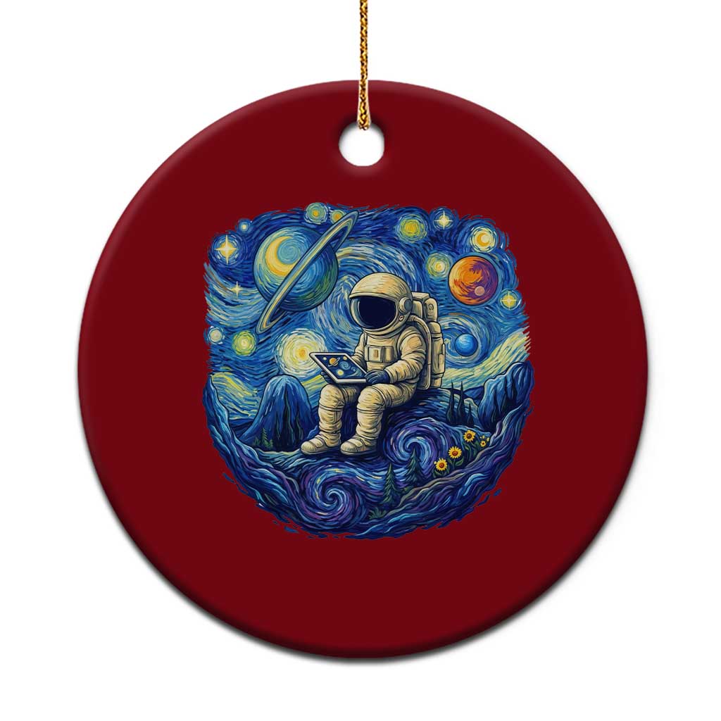Starry Night Space Bookworm Ceramic Ornament Funny Astronaut Reader Gift