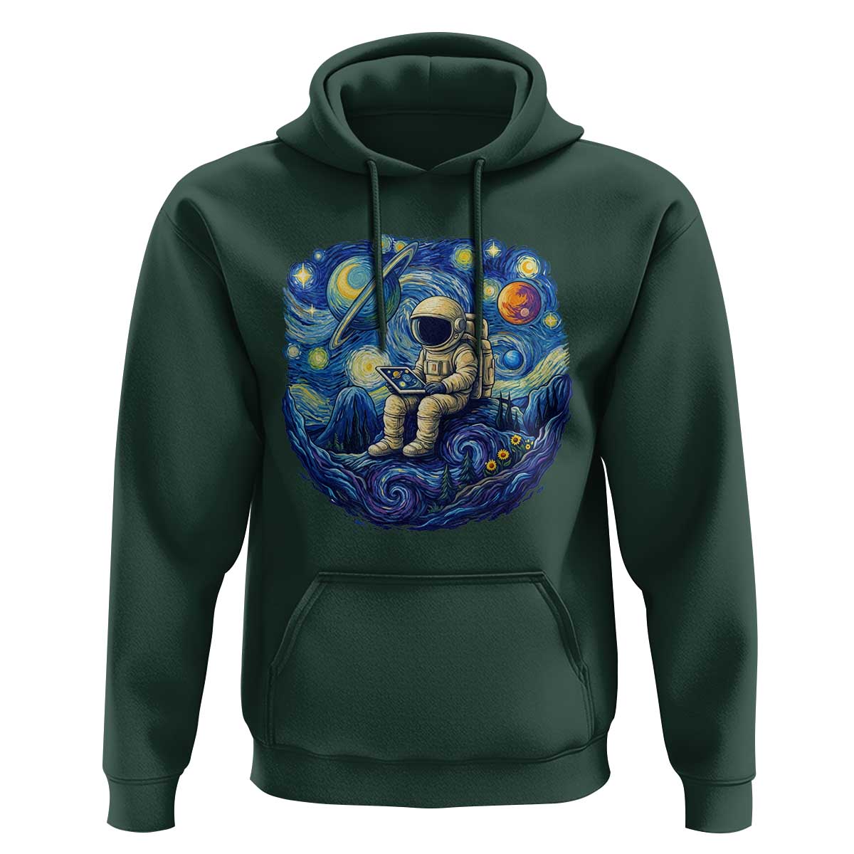 Starry Night Space Bookworm Hoodie Funny Astronaut Reader Gift