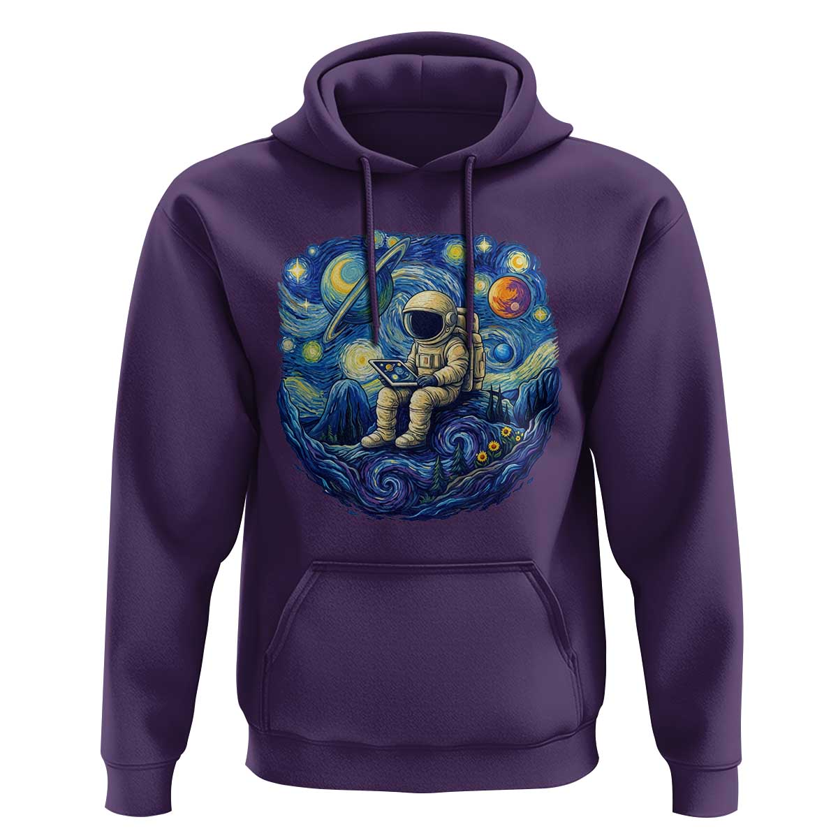 Starry Night Space Bookworm Hoodie Funny Astronaut Reader Gift