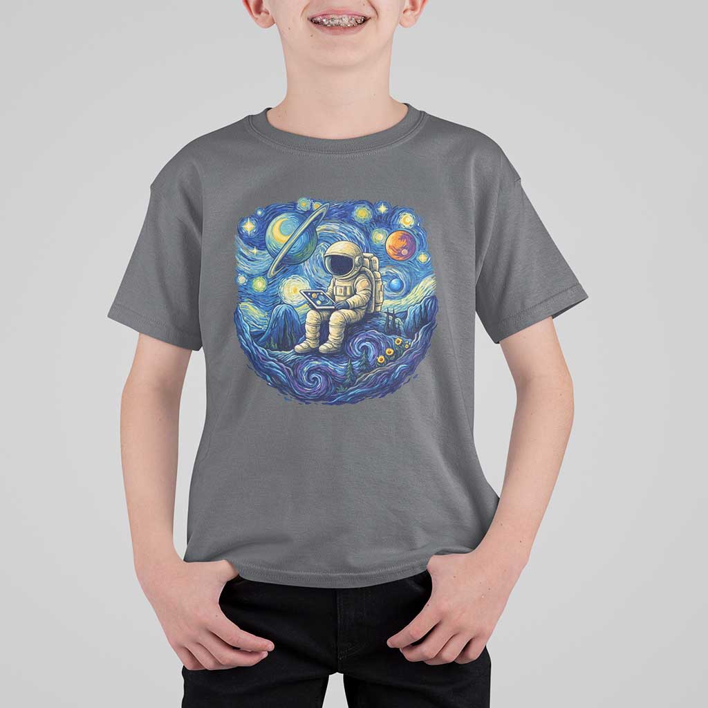 Starry Night Space Bookworm T Shirt For Kid Funny Astronaut Reader Gift