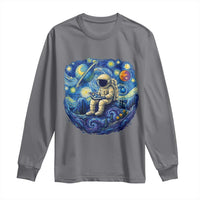 Starry Night Space Bookworm Long Sleeve Shirt Funny Astronaut Reader Gift