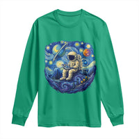 Starry Night Space Bookworm Long Sleeve Shirt Funny Astronaut Reader Gift