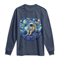 Starry Night Space Bookworm Long Sleeve Shirt Funny Astronaut Reader Gift