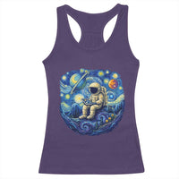 Starry Night Space Bookworm Racerback Tank Top Funny Astronaut Reader Gift