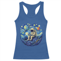 Starry Night Space Bookworm Racerback Tank Top Funny Astronaut Reader Gift