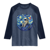 Starry Night Space Bookworm Raglan Shirt Funny Astronaut Reader Gift