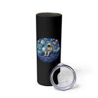 Starry Night Space Bookworm Skinny Tumbler Funny Astronaut Reader Gift