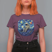 Starry Night Space Bookworm T Shirt For Women Funny Astronaut Reader Gift