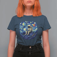 Starry Night Space Bookworm T Shirt For Women Funny Astronaut Reader Gift