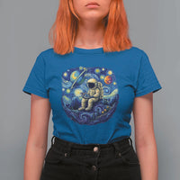 Starry Night Space Bookworm T Shirt For Women Funny Astronaut Reader Gift
