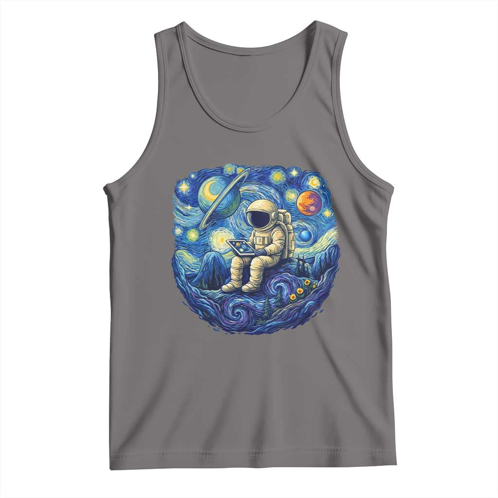Starry Night Space Bookworm Tank Top Funny Astronaut Reader Gift