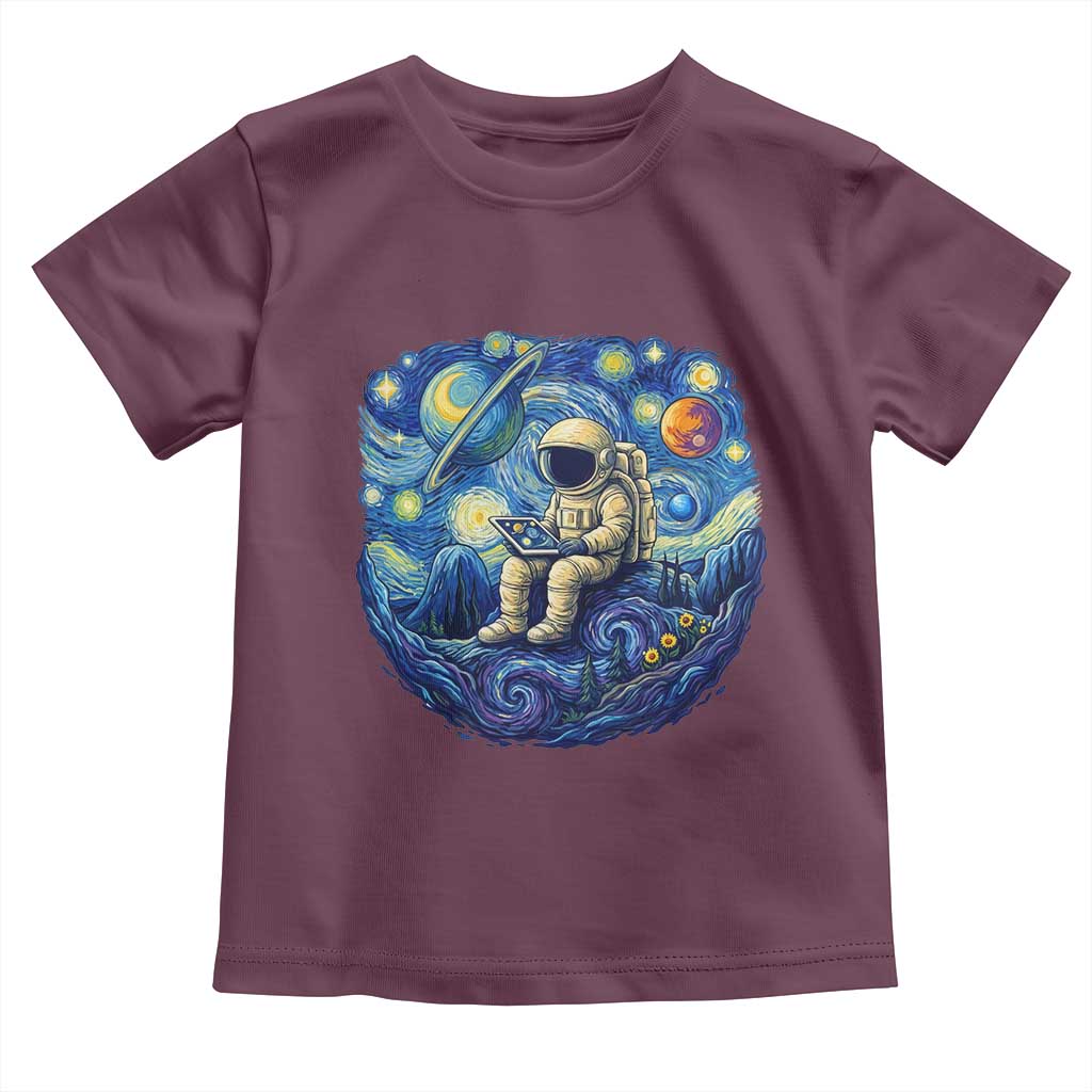 Starry Night Space Bookworm Toddler T Shirt Funny Astronaut Reader Gift