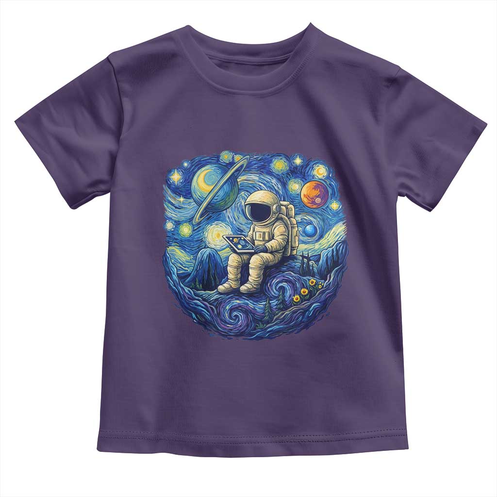 Starry Night Space Bookworm Toddler T Shirt Funny Astronaut Reader Gift