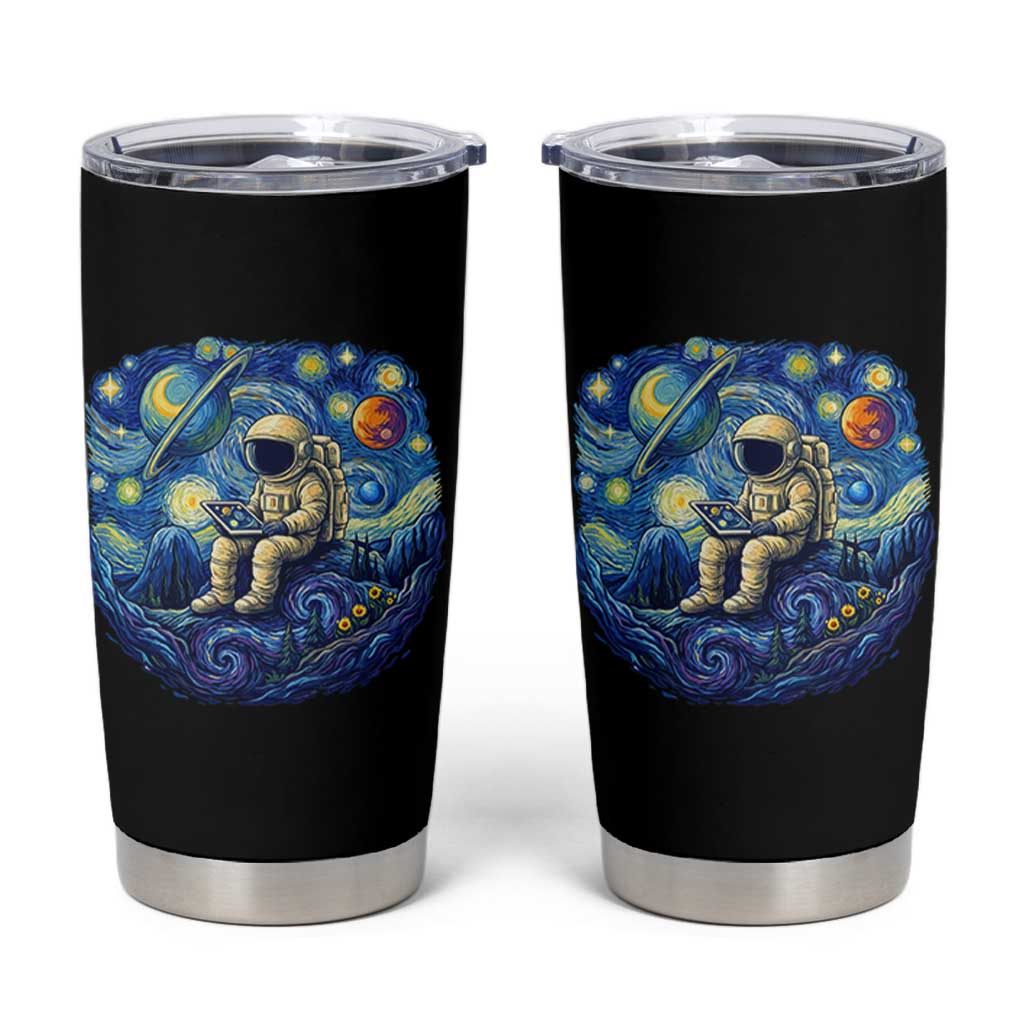 Starry Night Space Bookworm Tumbler Cup Funny Astronaut Reader Gift