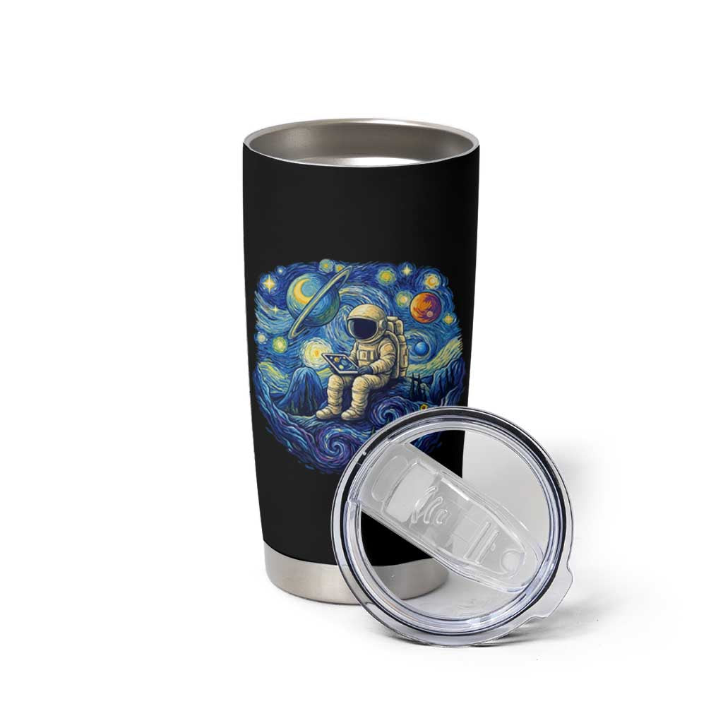 Starry Night Space Bookworm Tumbler Cup Funny Astronaut Reader Gift