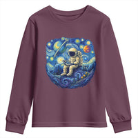 Starry Night Space Bookworm Youth Sweatshirt Funny Astronaut Reader Gift