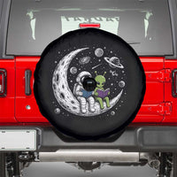 Funny Bookworm In Space Spare Tire Cover Cute Astronaut And Alien Reading