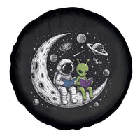 Funny Bookworm In Space Spare Tire Cover Cute Astronaut And Alien Reading