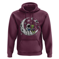 Funny Bookworm In Space Hoodie Cute Astronaut And Alien Reading