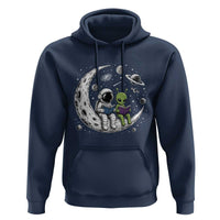 Funny Bookworm In Space Hoodie Cute Astronaut And Alien Reading