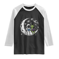 Funny Bookworm In Space Raglan Shirt Cute Astronaut And Alien Reading