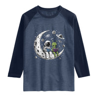Funny Bookworm In Space Raglan Shirt Cute Astronaut And Alien Reading