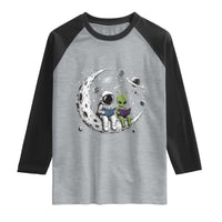 Funny Bookworm In Space Raglan Shirt Cute Astronaut And Alien Reading