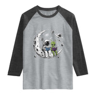 Funny Bookworm In Space Raglan Shirt Cute Astronaut And Alien Reading