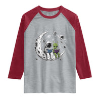 Funny Bookworm In Space Raglan Shirt Cute Astronaut And Alien Reading