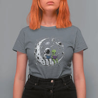 Funny Bookworm In Space T Shirt For Women Cute Astronaut And Alien Reading