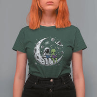Funny Bookworm In Space T Shirt For Women Cute Astronaut And Alien Reading