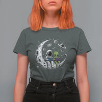 Funny Bookworm In Space T Shirt For Women Cute Astronaut And Alien Reading