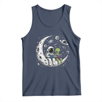 Funny Bookworm In Space Tank Top Cute Astronaut And Alien Reading