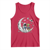 Funny Bookworm In Space Tank Top Cute Astronaut And Alien Reading