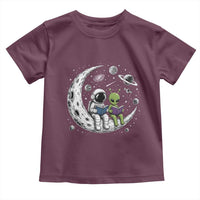 Funny Bookworm In Space Toddler T Shirt Cute Astronaut And Alien Reading